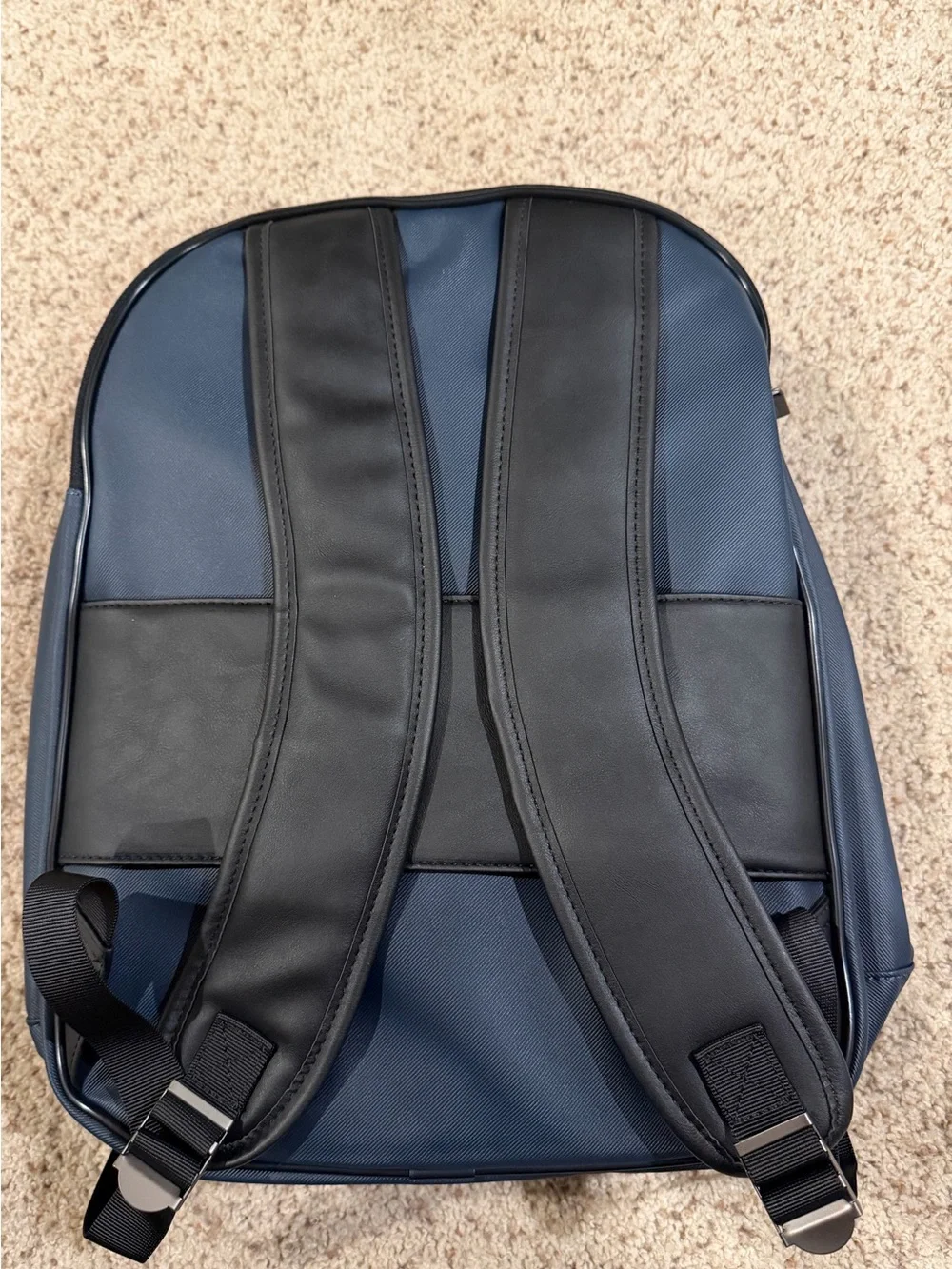 Bugatti Blue Twill and Vegan Leather 15.6 Laptop Backpack